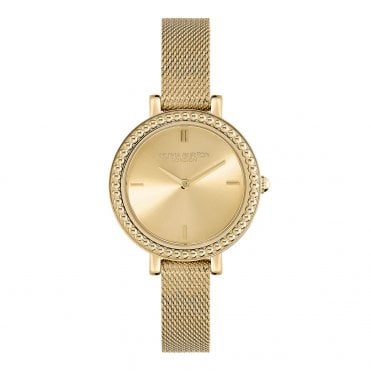 Ladies CAVIAR Gold Dial Vintage Bezel Gold Plated Mesh Bracelet Watch 24000161