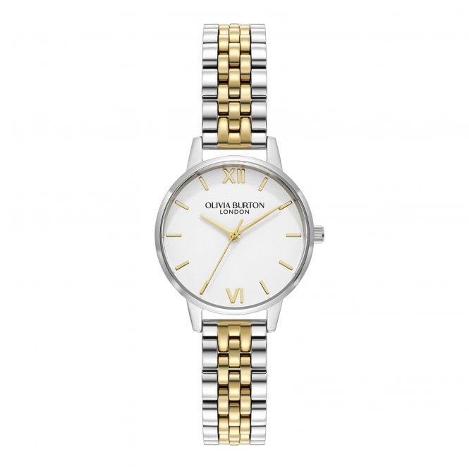Olivia Burton Ladies Classic 30mm Round White Dial 2 Colour Bracelet Watch 24000137