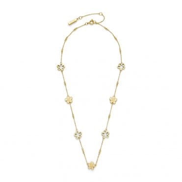 Ladies Forget Me Not Gold Plated Floral Necklet 24100541