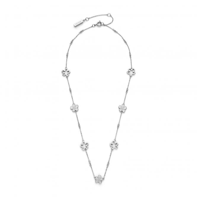 Olivia Burton Ladies Forget Me Not Silver Floral Necklet 24100540