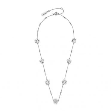Ladies Forget Me Not Silver Floral Necklet 24100540