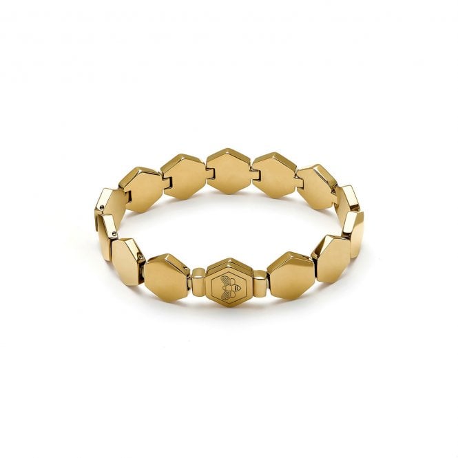 Olivia Burton Ladies Gold Plated Honeycomb Cuff Bracelet 24100155