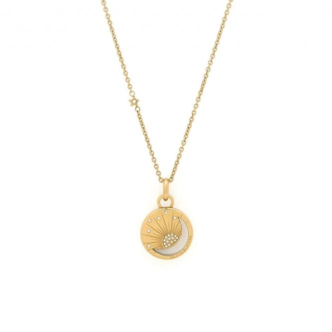 Olivia Burton Ladies Gold Plated Sun Moon Disc Pendant 24100157