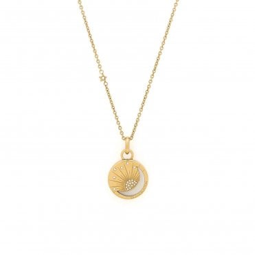 Ladies Gold Plated Sun Moon Disc Pendant 24100157