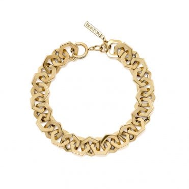 Ladies Honeycomb Gold Plated Statement Bracelet 24100089