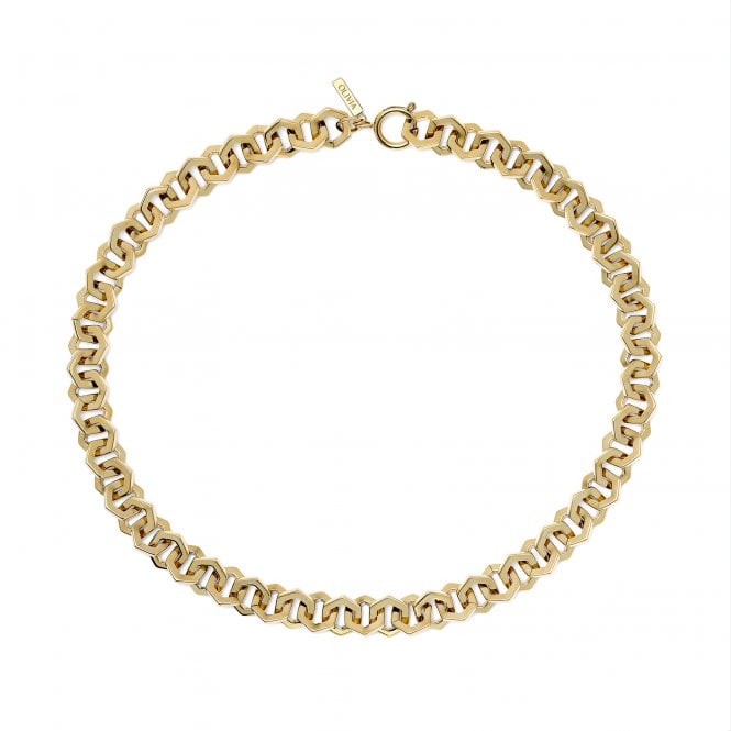 Olivia Burton Ladies Honeycomb Gold Plated Statement Necklace 24100087