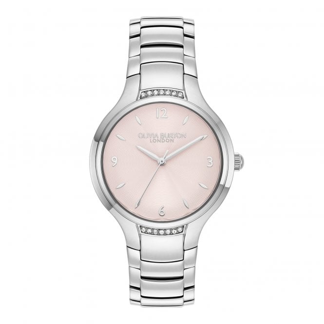 Olivia Burton Ladies LEA Round Pink Dial Stainless Steel Bracelet Watch 24000208