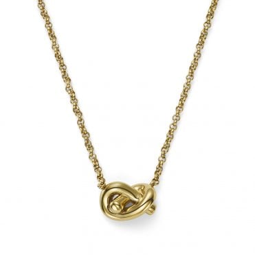 Ladies Lovers Knot Gold Plated Necklace 24100221