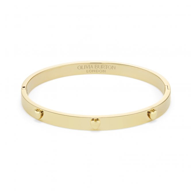 Olivia Burton Ladies Mini Hearts Gold Plated Bangle 24100466