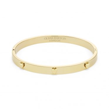 Ladies Mini Hearts Gold Plated Bangle 24100466
