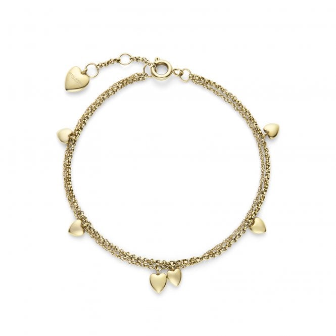 Olivia Burton Ladies Mini Hearts Gold Plated Layered Bracelet 24100460