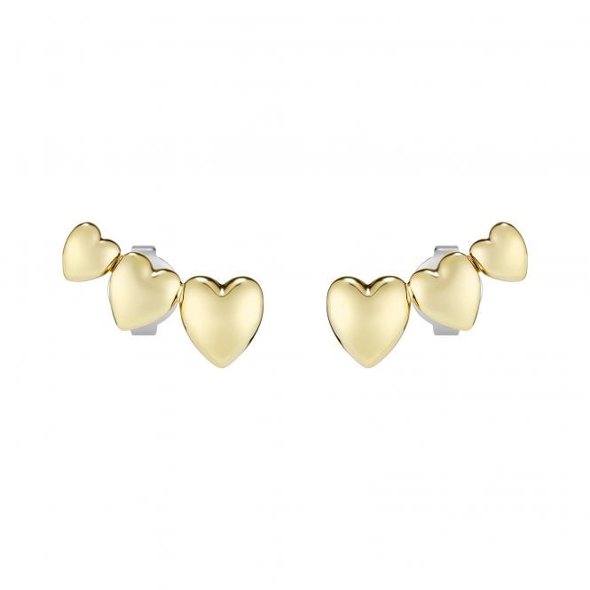 Olivia Burton Ladies Mini Hearts Gold Plated Triple Heart Stud Earrings 24100463