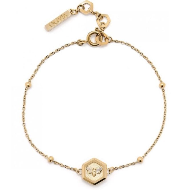 Olivia Burton Ladies MINIMA BEE Gold Plated Honeycomb Bracelet 24100100
