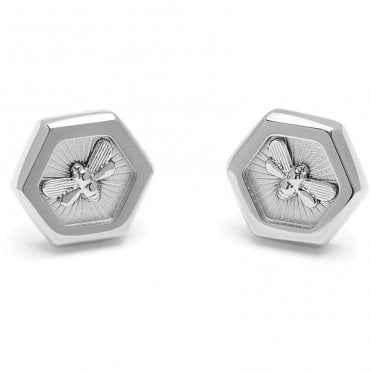 Ladies MINIMA BEE Stainless Steel Honeycomb Stud Earrings 24100105