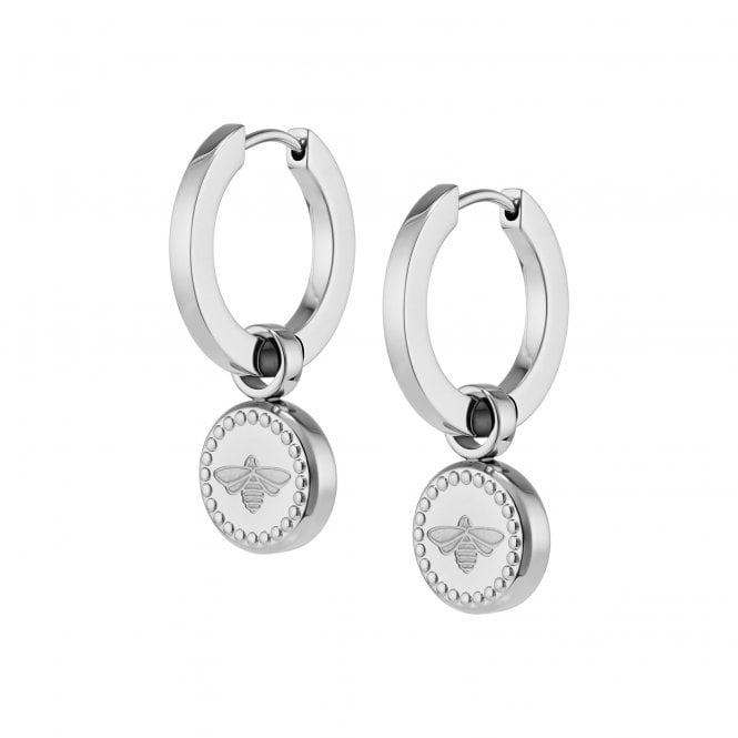 Olivia Burton Ladies Signature Charms Stainless Steel Bee Hoop Earrings 24100336