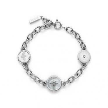 Ladies Signature Charms Stainless Steel Multi Charm Bracelet 24100333