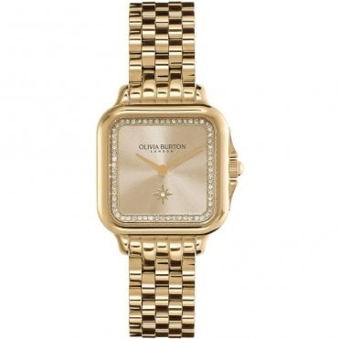 Ladies SOFT SQUARE Gold Dial Gold Plated Bracelet Watch 24000084