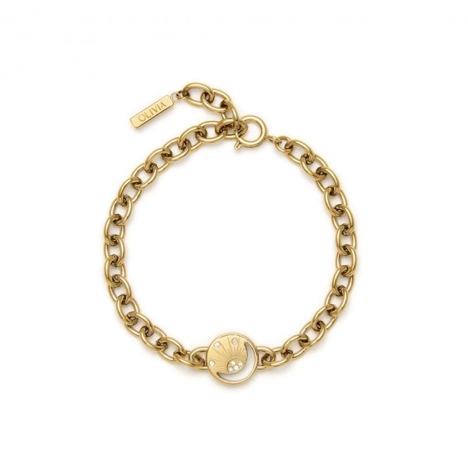 Olivia Burton Ladies Sun Moon Disc Link Bracelet 24100160