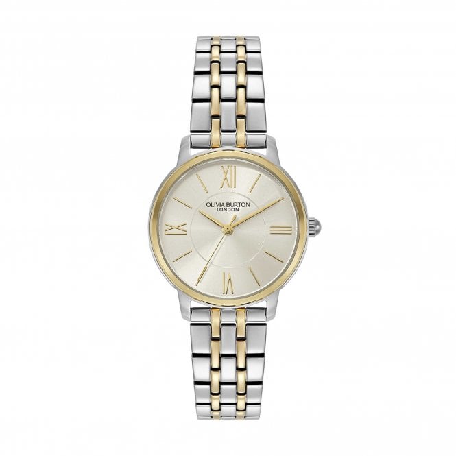 Olivia Burton Ladies Westbourne Round Ivory Dial Two Colour Bracelet Watch 24000351