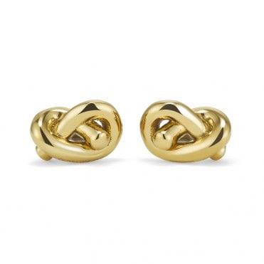 Ladiess Lovers Knot Gold Plated Stud Earrings 24100225