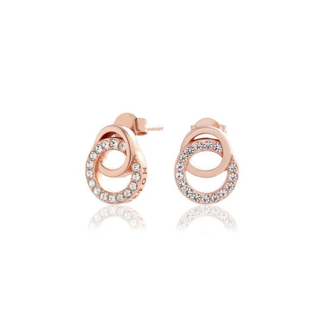 Olivia Burton Rose Gold Classic Interlink Drop Studs