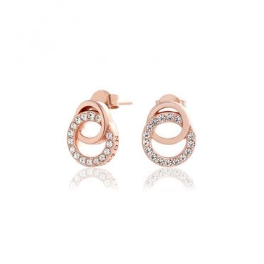 Rose Gold Classic Interlink Drop Studs