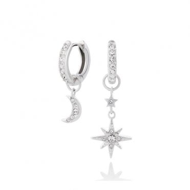 Silver Celestial Moon and North Star Huggies OBJCLE38