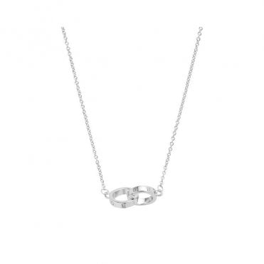 Silver Interlinking Circles Necklace OBJ16ENN54