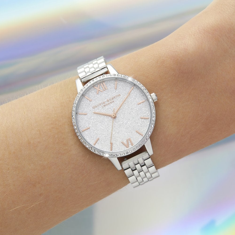 Olivia Burton White Demi Glitter Dial Sparkle Bezel Watch (Model OB16GD68) Ladies Sparkle Bee Watch (OB16GB10) main image 4