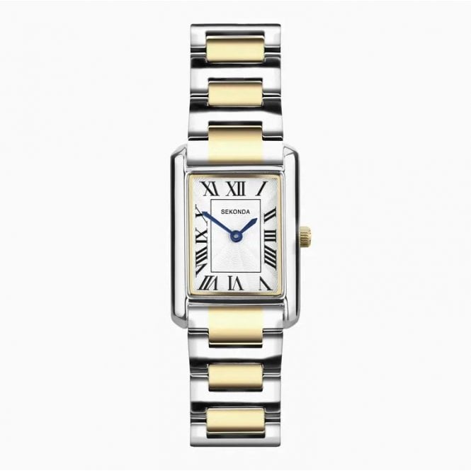 Sekonda Ladies COLETTE Rectangle Silver Dial Two Colour Bracelet Watch 40693