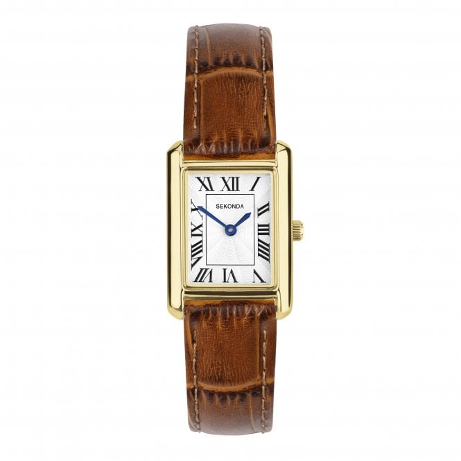 Sekonda Ladies Collette Ivory Dial Brown Strap Watch 40695