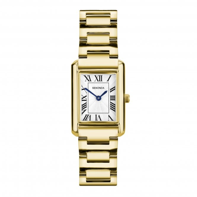 Sekonda Ladies Collette Rectangular Ivory Dial Gold Plated Bracelet Watch 40694