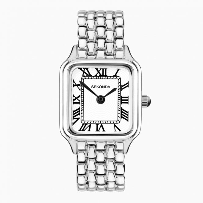 Sekonda Ladies Monica Extra Large White Dial Steel Bracelet Watch 40656