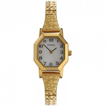 Sekonda Ladies Mother of Pearl Dial Gold Expander Bracelet Watch 4265