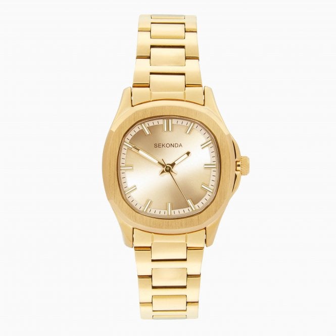 Sekonda Ladies Octaire TV Gold Dial Gold Plated Bracelet Watch 40726