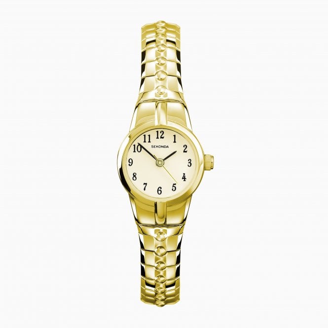 Sekonda Ladies Round Champagne Dial Stainless Steel Expanding Bracelet Watch 40679
