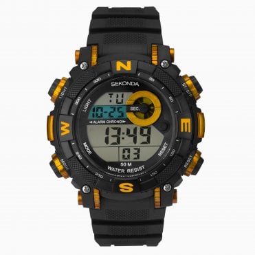 Sekonda Men's Digtal Watch  Black Case & Plastic Strap with Dial  1526