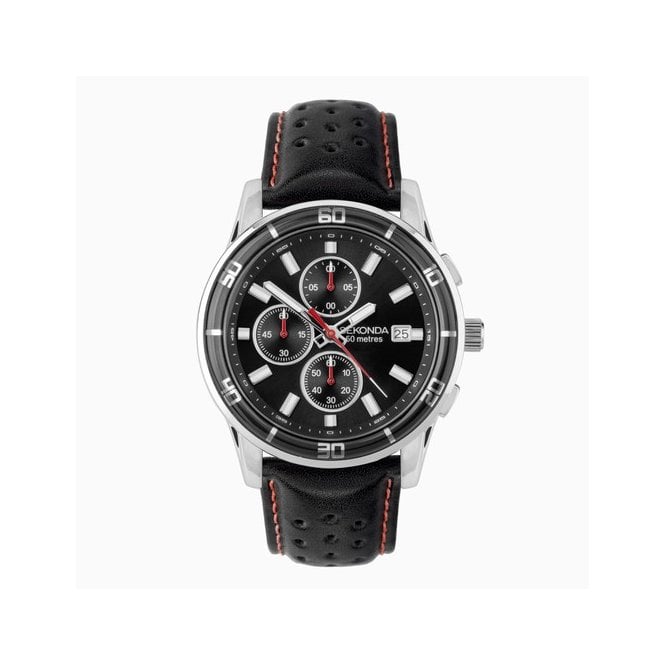 Sekonda Mens Rnd Blk Chrono 50M Date Dial Blk St