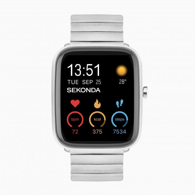 Sekonda Unisex Rectangular Smart Watch Steel Bracelet 30221