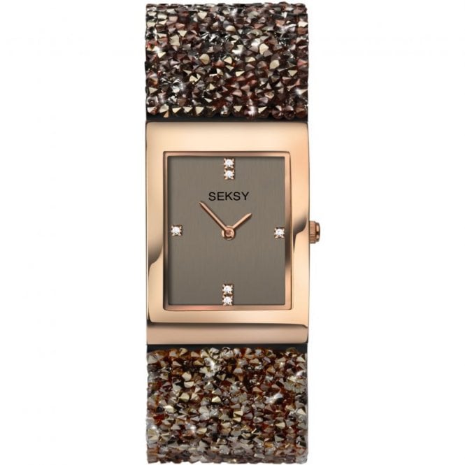 Seksy Rocks® Ladies' 2580 Bronze Swarovski Crystal Bracelet Watch