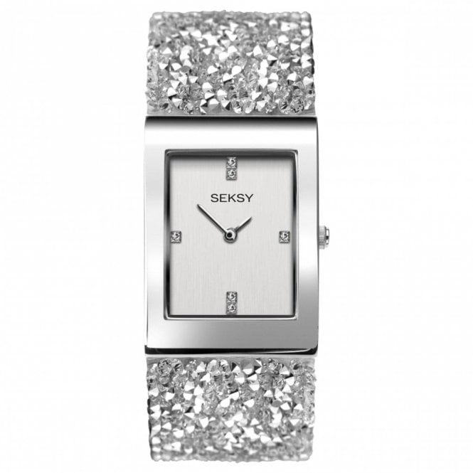 Seksy Rocks® Ladies' 2652 Silver Swarovski Crystal Bracelet Watch