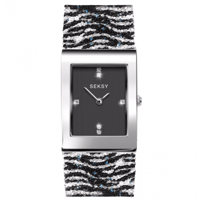 Seksy Rocks® Ladies' 2853 Zebra Print Bracelet Watch