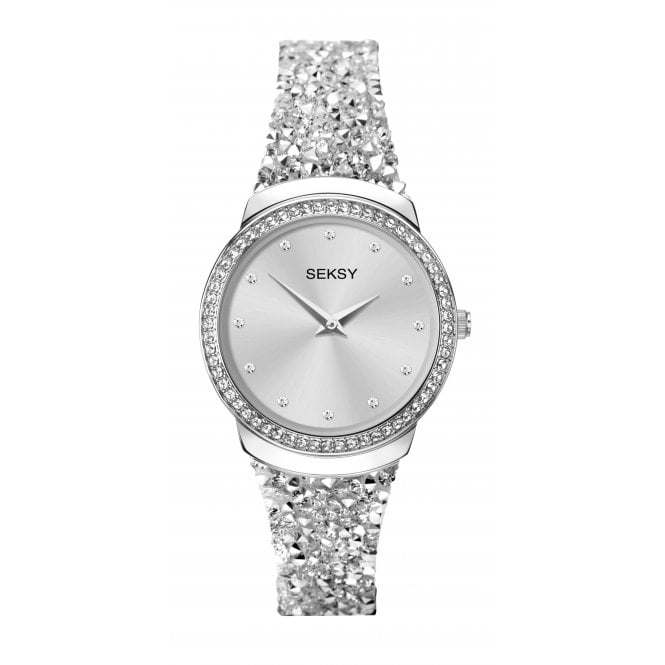 Seksy Rocks® Ladies' 40039 Silver Swarovski Crystal Bracelet Watch