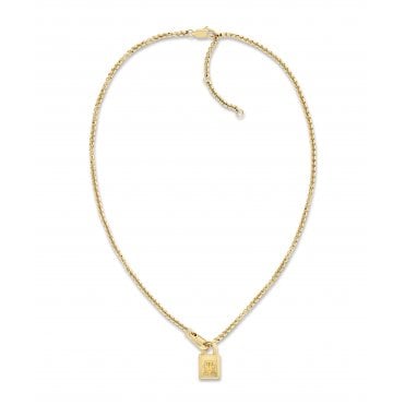 Ladies AMERICAN ICON Gold Plated Padlock & Chain Necklace 2780941