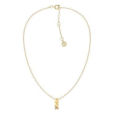 Ladies GIANNA Gold Plated 3 square pendant and chain 2780913