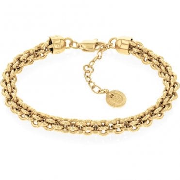 Ladies Gold Plated Intertwined Circles Bracelet 2780842