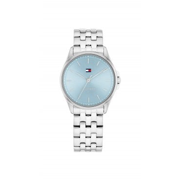 Ladies JADE Round Pale Blue Dial Stainless Steel Bracelet Watch 1782771