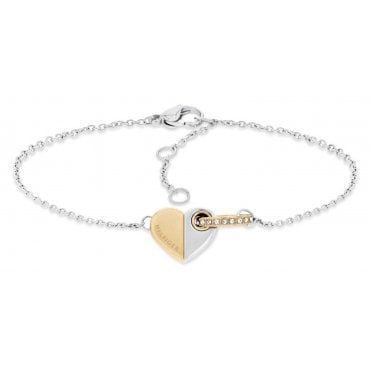 Ladies LOVE 2 Colour Stone Heart Bracelet 2780880
