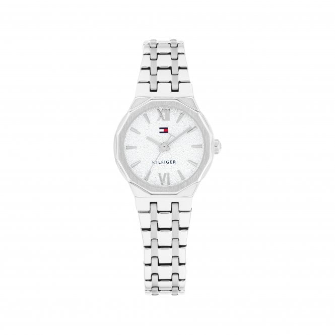 Tommy Hilfiger Ladies MACKENZIE Round Glitter Dial Stainless Steel Bracelet Watch 1782889