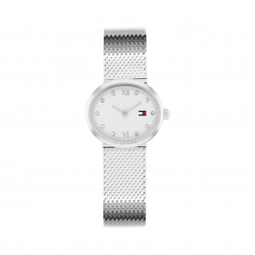 Ladies MOIRA Oval Silver Dial Stainless Steel Shiny Mesh Bracelet Watch 1782846